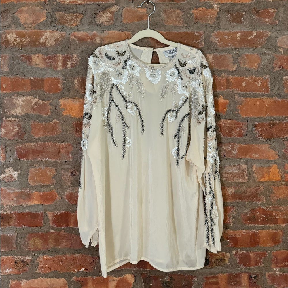 Bonnie Boerer beaded and sequenced silk top
